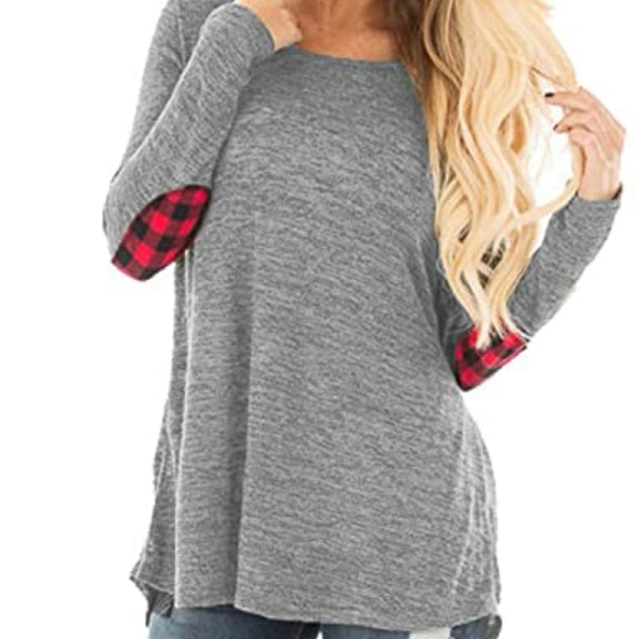 Long Sleeve elbow patchwork Tunic - Picture 2 of 7